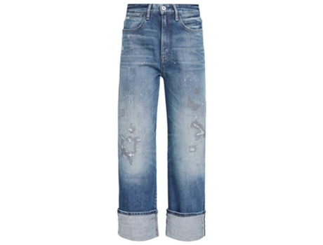 G-Star Tedie Ultra-High Waist Straight Turn Up Raw Edge Ankle Jeans