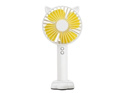 Ventilador portátil con luz nocturna y soporte para teléfono (blanco)