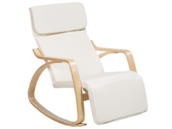 Silla mecedora BELIANI Weston de Poliéster Beige 68x82x96