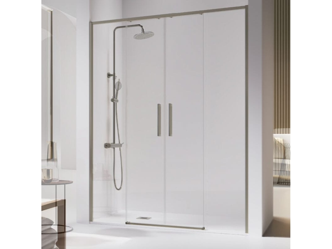 Ducha Frontal 2 Fijas 2 Puertas Correderas 149 151.6 Cm Delta 2 Gun Metal Kassandra