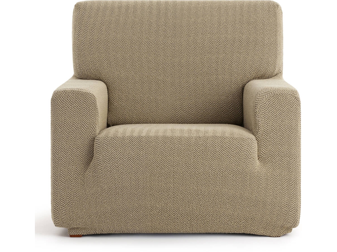 Funda de Sillón EYSA Premium Jaz Tejido Multielástico (130 x 70 x 120 cm - Poliéster y Algodón - Beige)