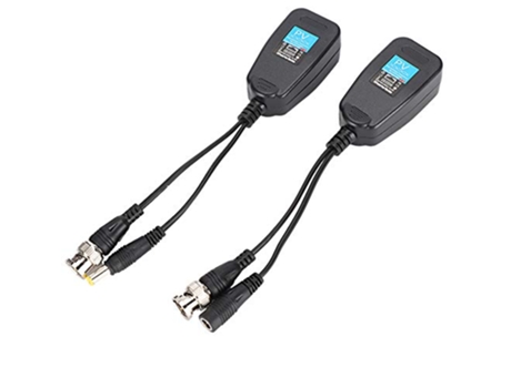 1 par de transceptor de alimentación balun de video coaxial BNC coaxial pasivo a conector RJ45 para señales HD-CVI, HD-TVI, HD-AHD
