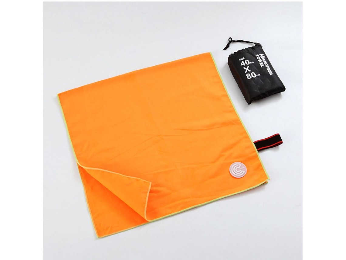 Toalla deportiva de exterior naranja de secado rápido de 40x80 cm.