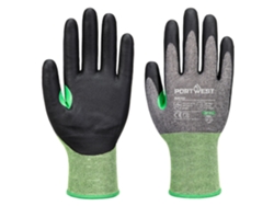 Guante de nitrilo anticorte CS Cut C18, protección y precisión, gris y negro, talla M, Portwest