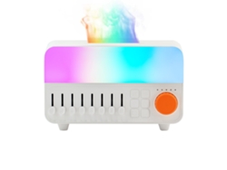 Humidificador de aroma MDUG con ruido blanco y altavoz Bluetooth con luz LED de llama de siete colores.