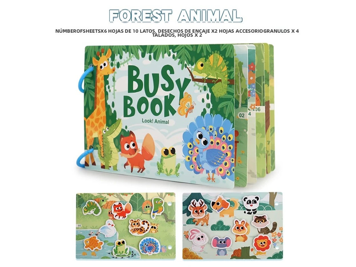 Libro de actividades para bebés ideal para juegos educativos de primera infancia con pegatinas (no disponible)