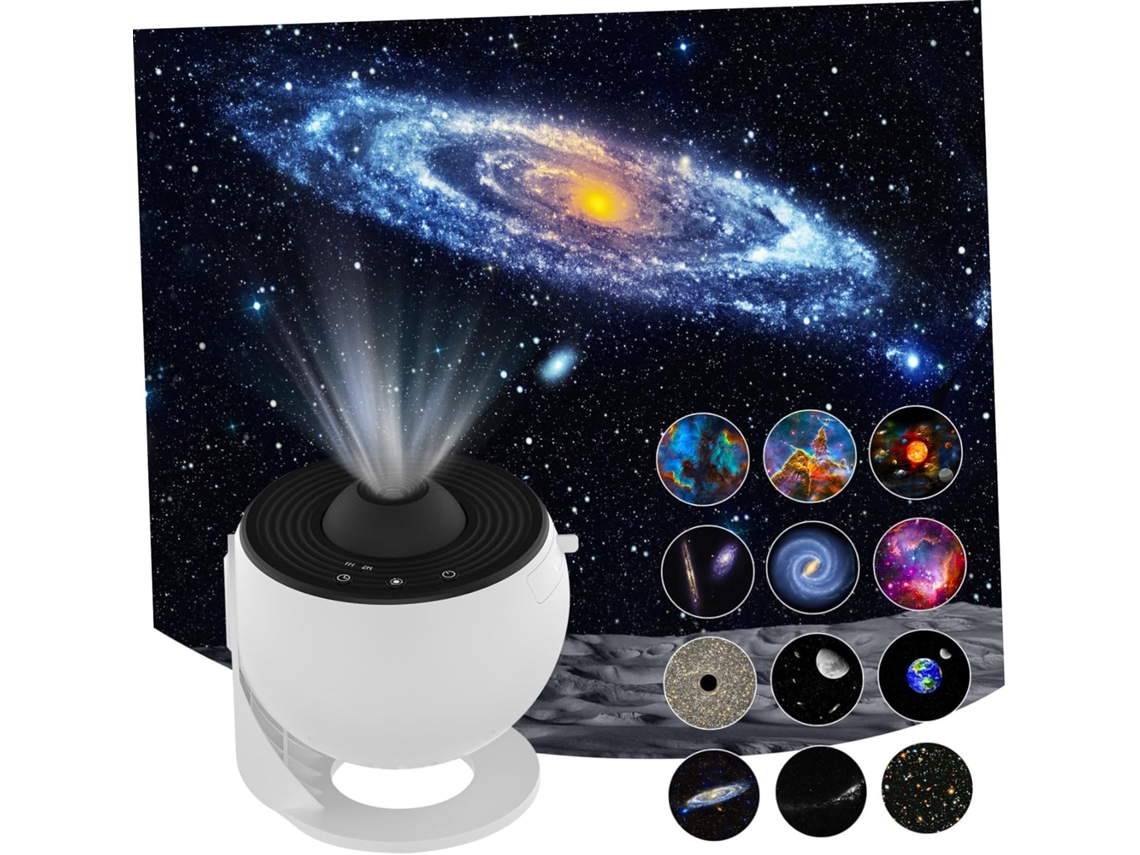 Proyector White Star Para Dormitorio Con Rotación Silenciosa, 12 Discos, Películas Decorativas Nocturnas.