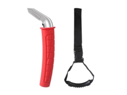 Soporte para manija de puerta de coche para personas mayores, acero, silicona, rojo