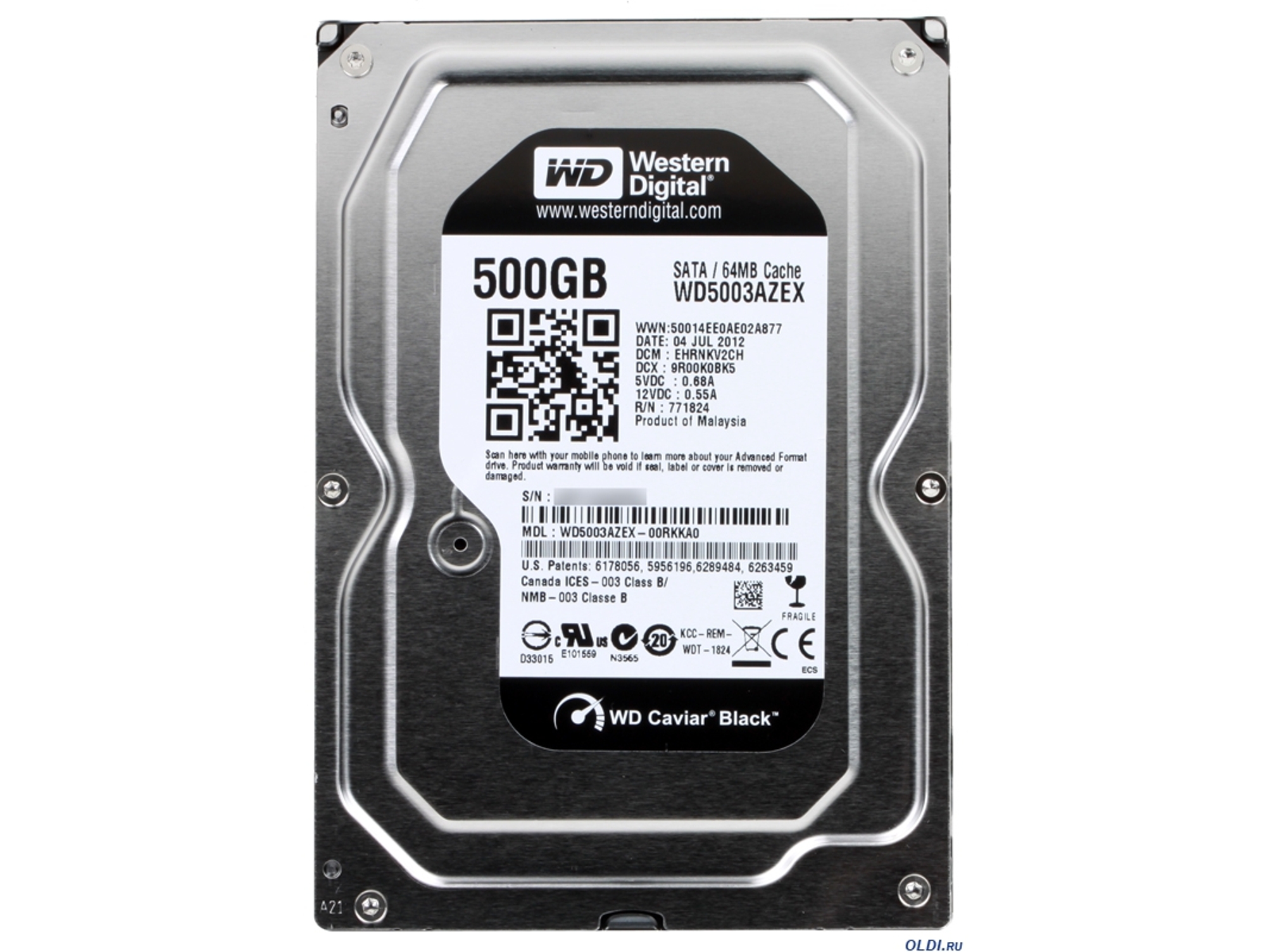 Disco HDD Interno WESTERN DIGITAL Caviar Black (500 GB - SATA - 7200 RPM)