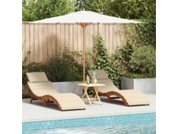 2 Pcs Tumbona | Tumbona De Exterior | Sillas Con Cojines Beige De Madera Maciza De Acacia Wsd953812