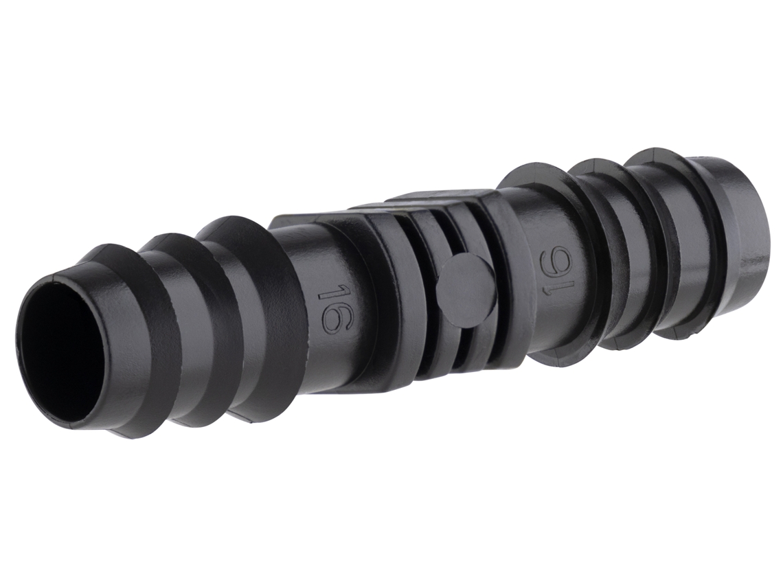 10 conectores estriados para unión recta en tubo de goteo de 16 mm de Ø AROZ