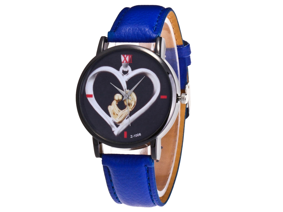 Reloj De Pulsera Zhoulianfa Para Mujer Con Correa De Piel Sintética Y Movimiento De Cuarzo Azul Real.