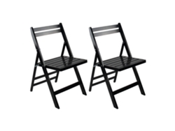 Pack 2 Sillas Plegables De Madera De Bambú Biano 46x44x78cm Thinia Home