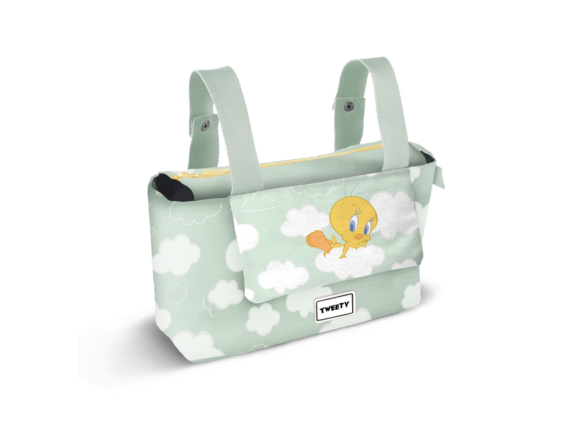 Looney Tunes Tweety (Piolín) Clouds Bolso Organizador Carro Bebé Hamper Mommy, Verde KARACTERMANIA