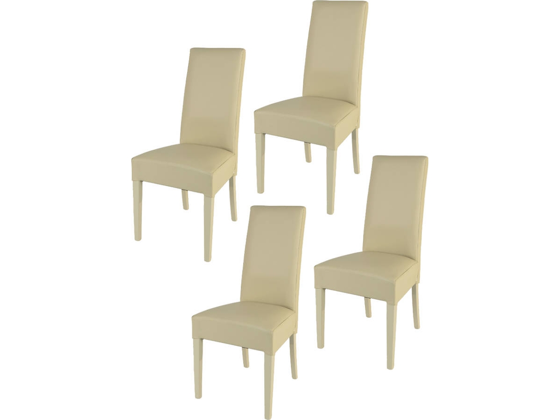 Conjunto de 4 Cadeiras T M C S Luisa (Bege - 99x46x55 cm - Madeira)