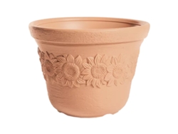 Maceta Sunny Flower Pot de 34 l, Dimensiones (mm) 460x460x353, Color ladrillo.