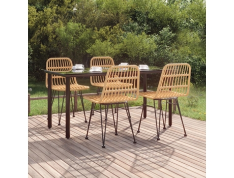 Conjunto 5 de comedor de jardín VIDAXL ratán sintético
