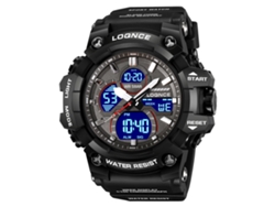 Reloj Deportivo De Esfera Grande (negro), Cronógrafo Multifunción Electrónico Luminoso.
