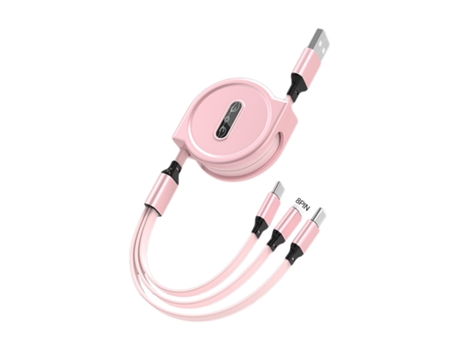 Cable de datos Extensible Carga rápida Multifunción 3 en 1 8 pines/Micro USB/Tipo-C Cable de carga de línea de datos para teléfono móvil para el ho...