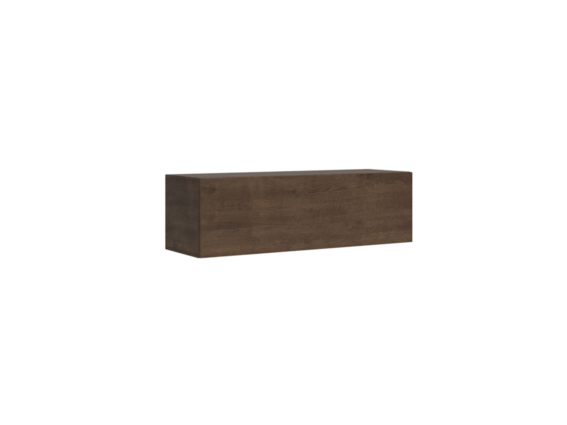 Mueble de TV retráctil de pared con pasacables, ancho 133,6 alto 40 profundidad 39,2 nogal Itamoby