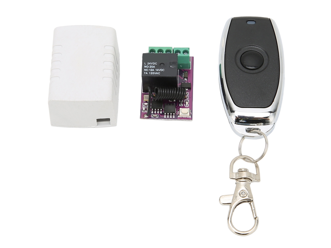 Relé Inalámbrico Con Control Remoto De 20 A Y 24 V Con Carcasa De Plástico Para Iluminación Y Puertas.