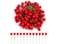 VVJIJILLY Bola De Natal Feita À Mão Fruta De Espuma Cereja Frutinha Vermelha Peônia Enfeite De Natal
