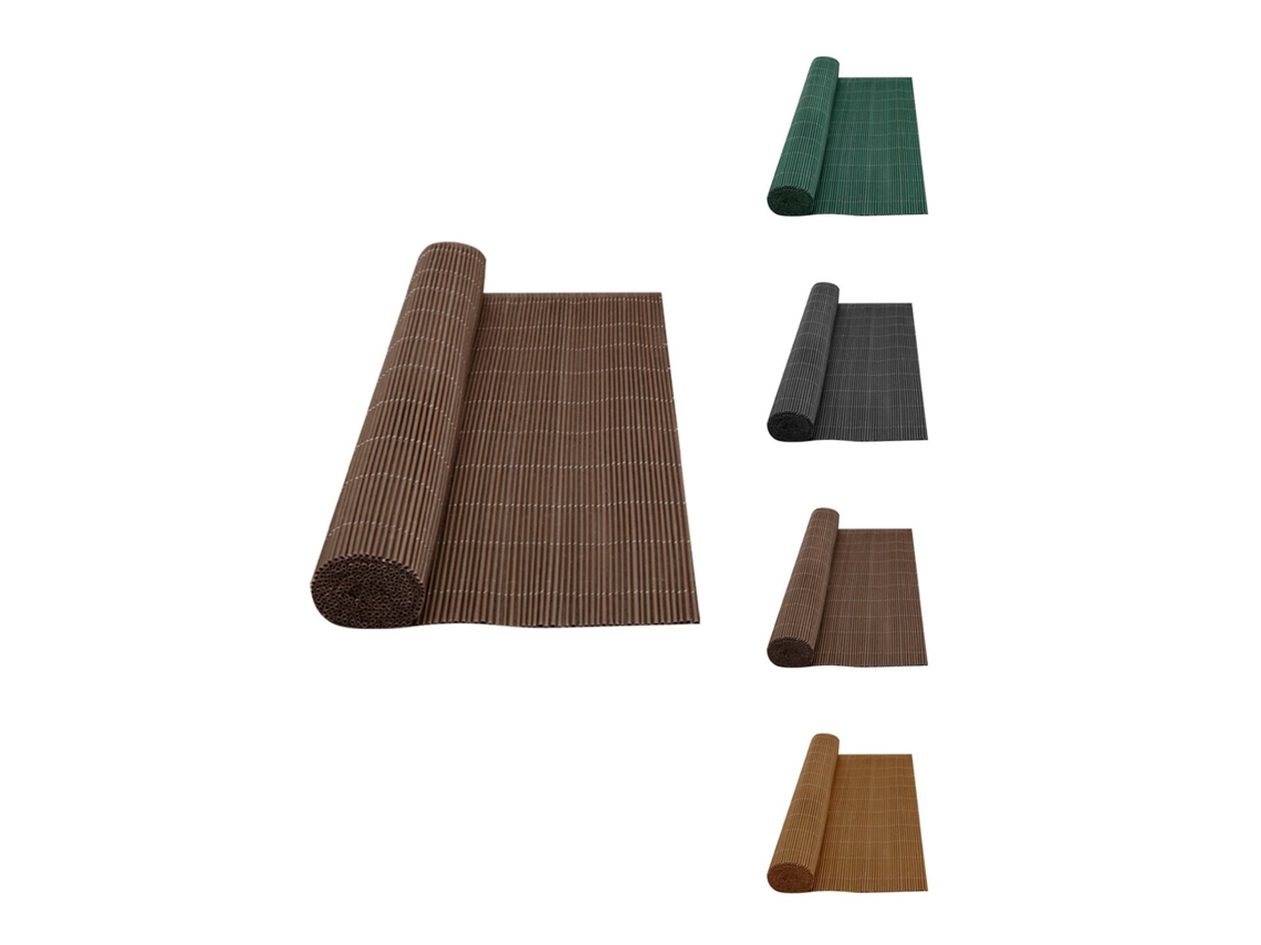 Mimbre Artificial Con Tratamiento Anti-Uv Y 90% de Ocultación Varillas Pppe En Colores Verde Beige Marrón Y Gris Marrón 1 5X3M JARDIN202