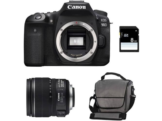 Kit Cámara Réflex CANON EOS 90D + 15-85 IS + Bolsa + SD 4Go