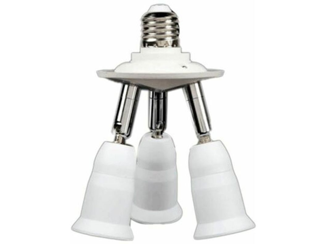 Adaptador E27 3 En 1, Casquillo Giratorio Ajustable De 360°, Material Ignífugo, 200 W.