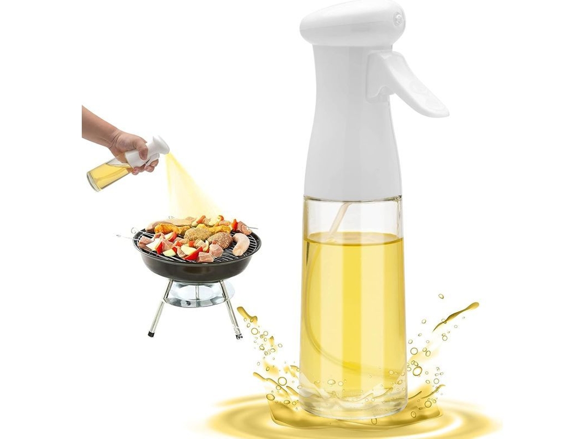 Spray De Aceite De Vidrio De 200 Ml Para Cocina, Freidora De Aire, Ensaladas, Parrilla Y Frituras - Blanco