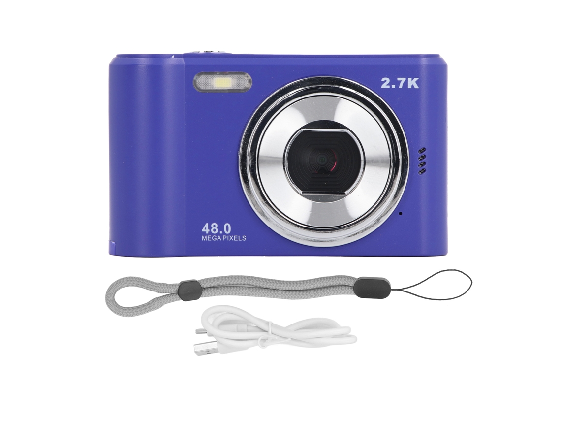 Câmera Digital Infantil 1080p 44mp Autofoco Tela Ips 2.4 Polegadas Flash Azul