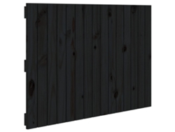 Maison Exclusive - Cabecero De Cama De Pared Madera Maciza Pino Negro 95,5x3x60 Cm