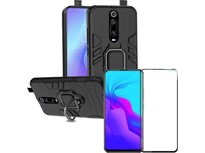 Kit Carcasa y Protector de Cristal Templado 5D Xiaomi Mi 9T Pro PHONOCARE Militar Negro