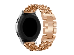 Correa de acero inoxidable ancho 22mm cadena vaquera para Samsung Galaxy Watch 46mm - oro rosa