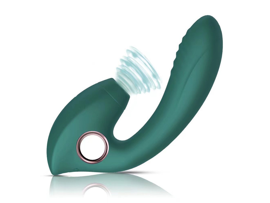 Vibrador De Masaje De Succin Porttil 2 En 1 Para Mujeres (verde)