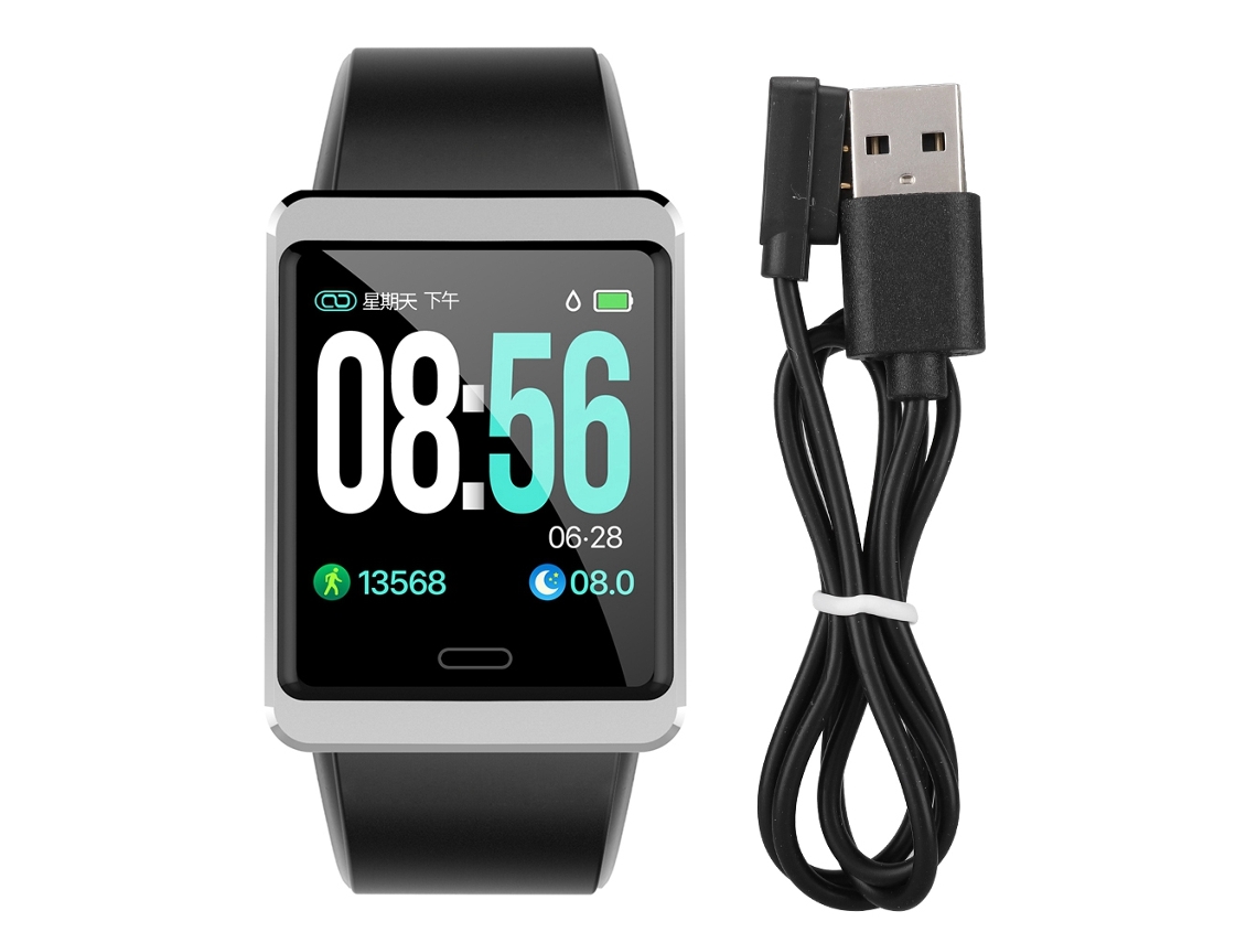 Pulsera Inteligente Deportiva Bluetooth Con Monitor De Frecuencia Cardíaca Y Presión Arterial New Y13 Plata-negra