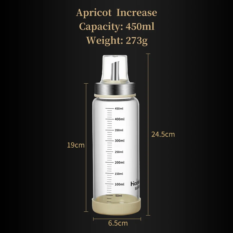 (beige, 450 Ml) Botella De Vidrio Para Aceite, Recipiente Para Aceite Doméstico/botella Para Condimentos