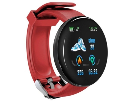 Smartwatch KLACK Kd18 con pantalla TFT 1.3 Frecuencia cardíaca Presión arterial y notificaciones Rojo