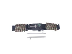 Pulsera De Supervivencia 6 En 1 De Paracord Con Brújula Para Suunto 7/9, Camuflaje Verde.