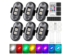 Juego de 6 luces LED inalámbricas con control remoto para coche CHARM