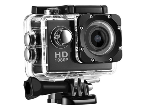 Action Cam SLOWMOOSE Impermeable 1080P-HD Lente Gran Angular Negro