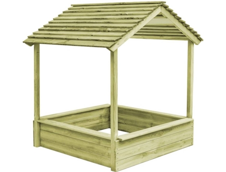Caseta de Jardín Infantil VIDAXL con arenero madera pino 123x120x146 cm