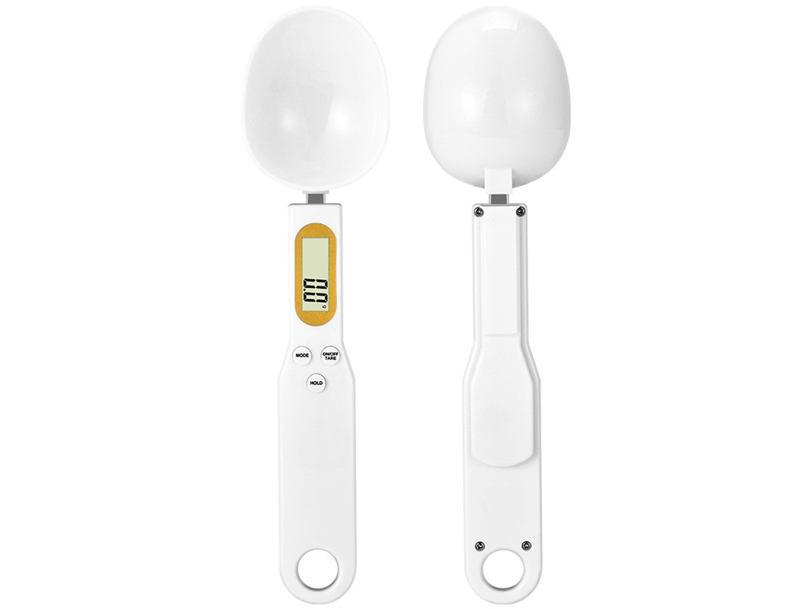 Cuchara Balanza Digital 500g Recargable Usb - Blanca, Con Cable De Carga, Precisión 0.1g Para Cocina