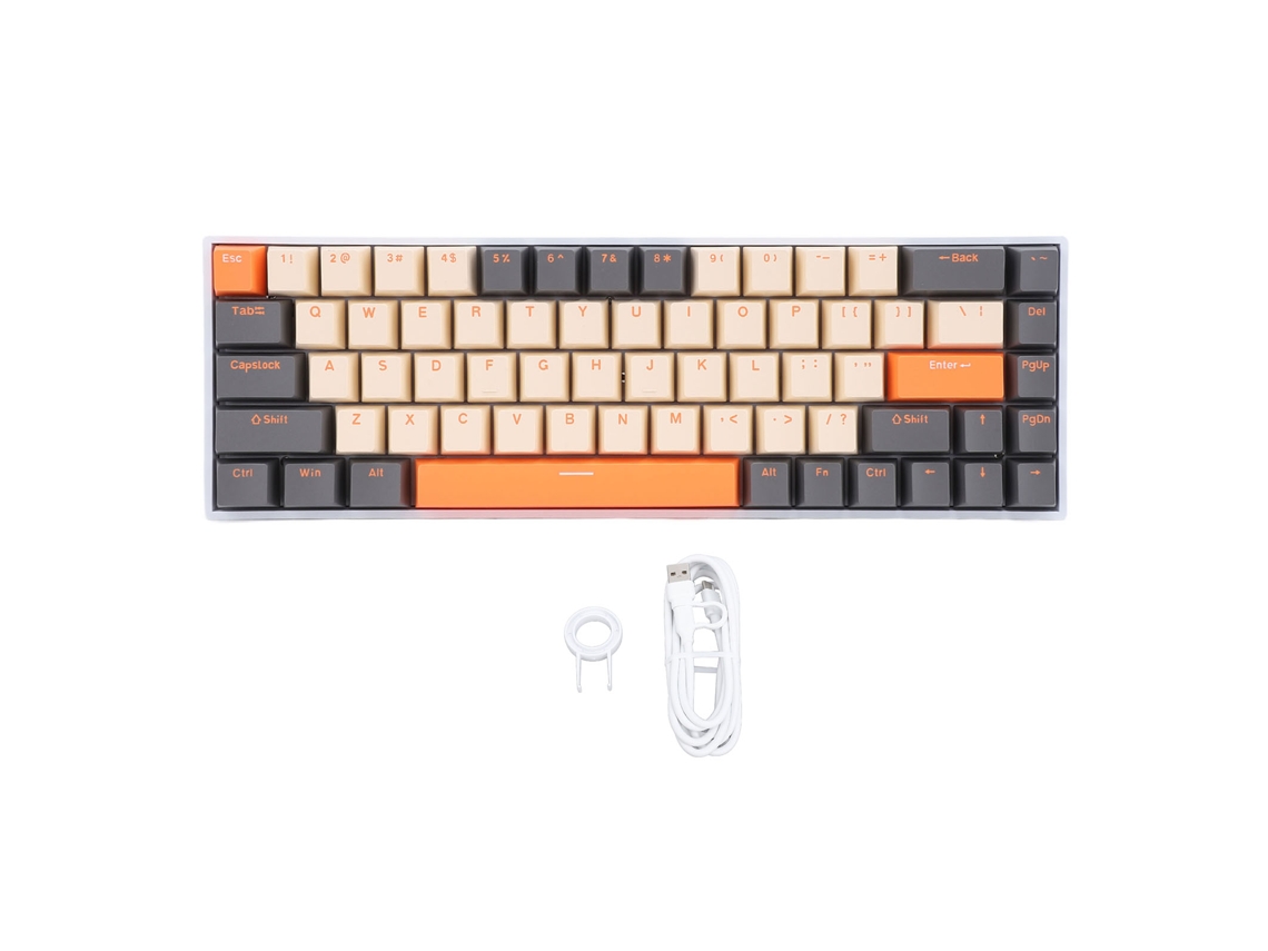 Teclado RGB con interruptores mecánicos rojos, 68 teclas