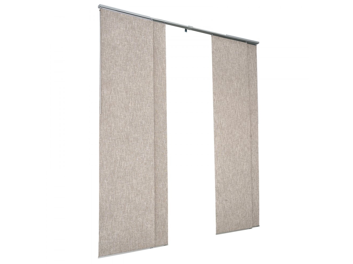Juego de 4 cortinas de panel marrón con riel ajustable y opacidad total Tekmaquinas