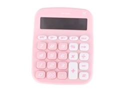 Calculadora de sobremesa YHL con botones grandes, funciona con pilas, para el hogar, la escuela y la oficina, color rosa.