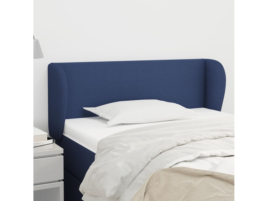 Cabecero De Cama | Panel De Cabecero De Tela Azul 93x23x78/88 Cm
