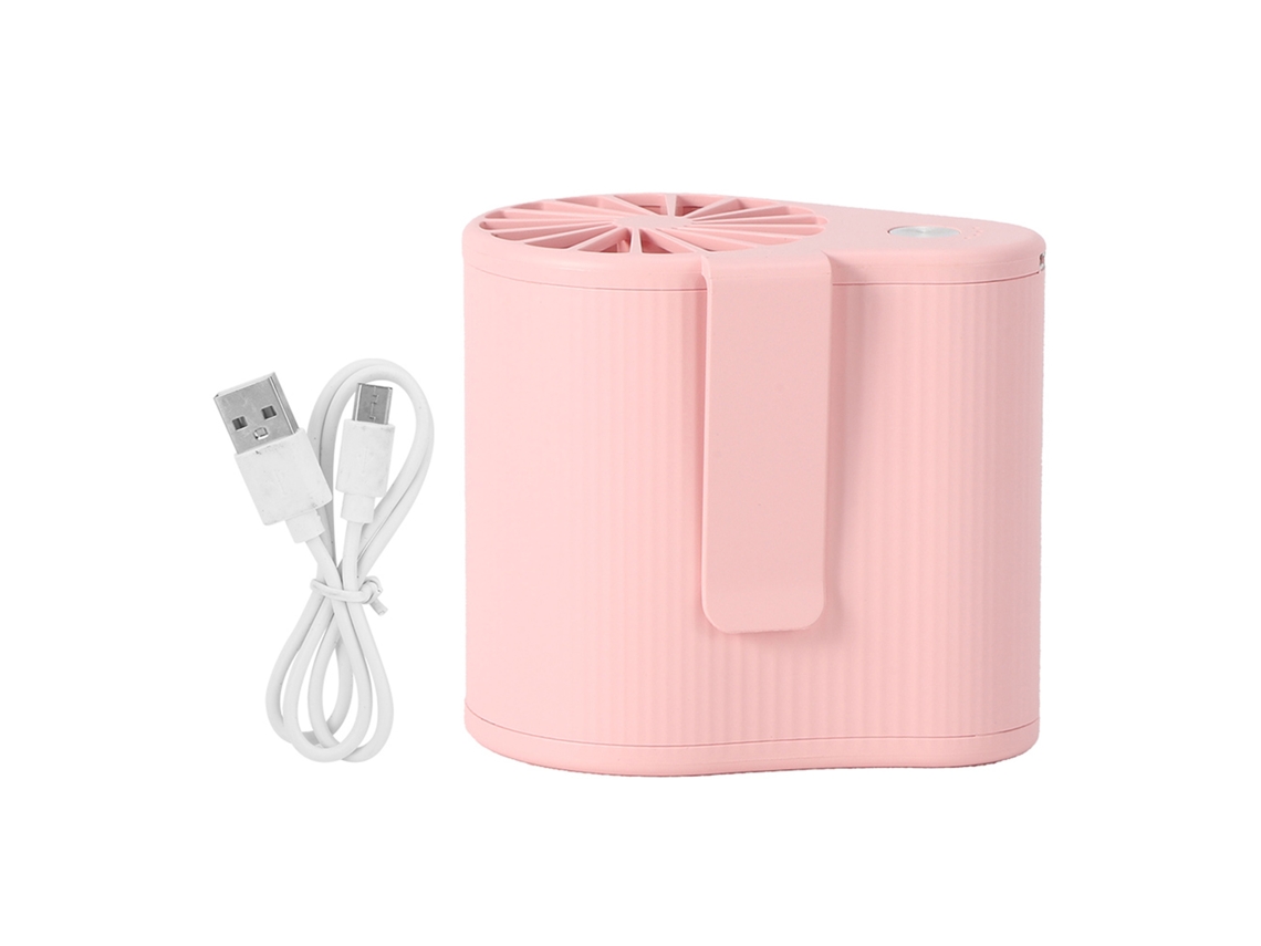 Ventilador de cintura portátil recargable por USB - Rosa Verano