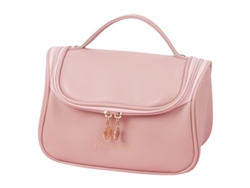 Bolsa De Viaje De Mujer Maquillaje Portátil Aseo Piel Sintética Rosa (22x14.5x13.5cm)