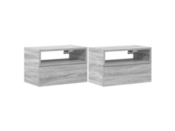 Maison Exclusive - Mesitas De Noche De Pared 2 Uds Gris Sonoma 45x26x28,5 Cm